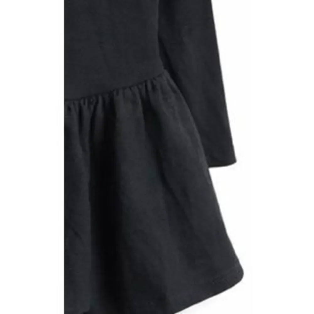 Free People Babydoll Oneida Mini Dress Black Scoop Neck Boho Women M